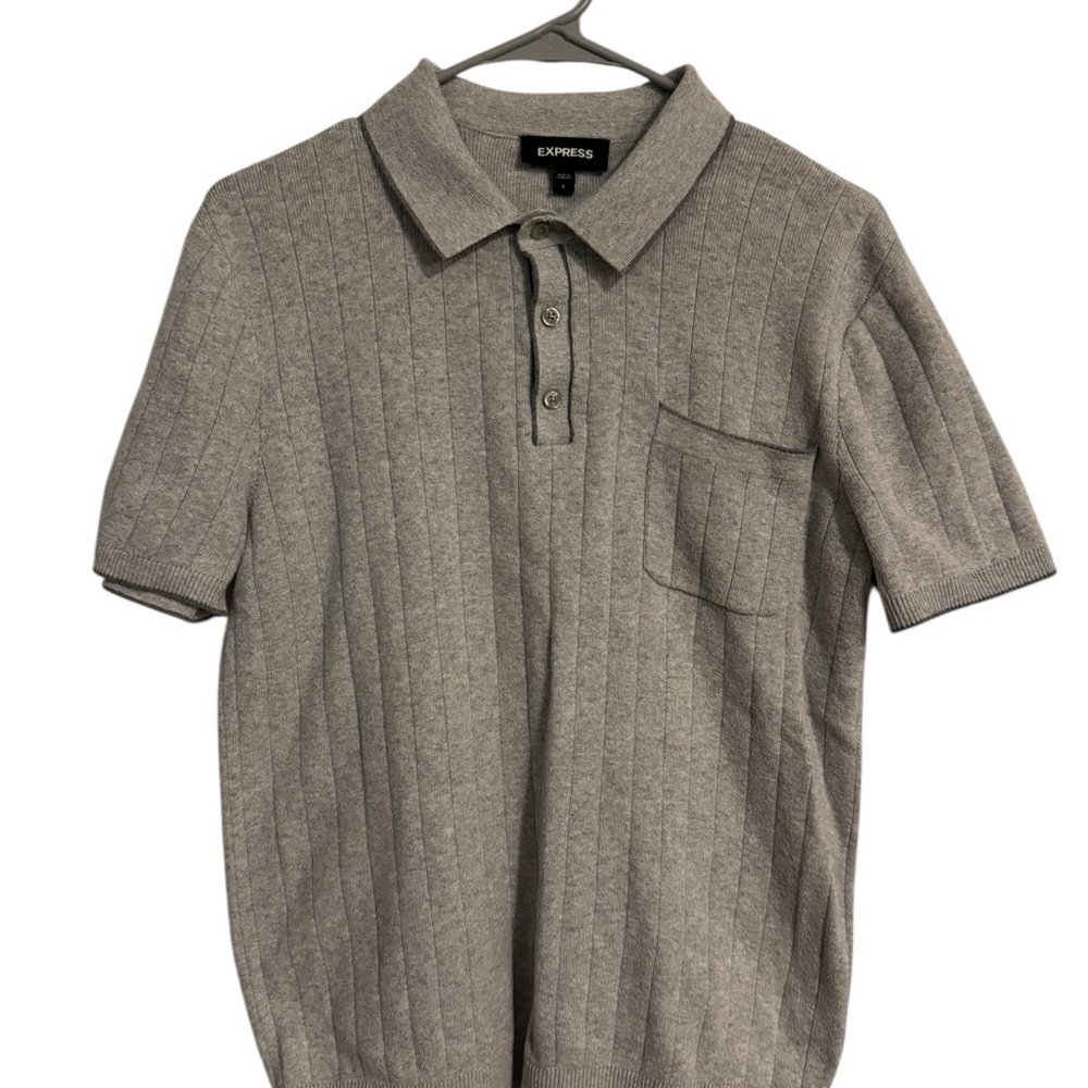 Express Men's Polo Shirt in Light Gray
